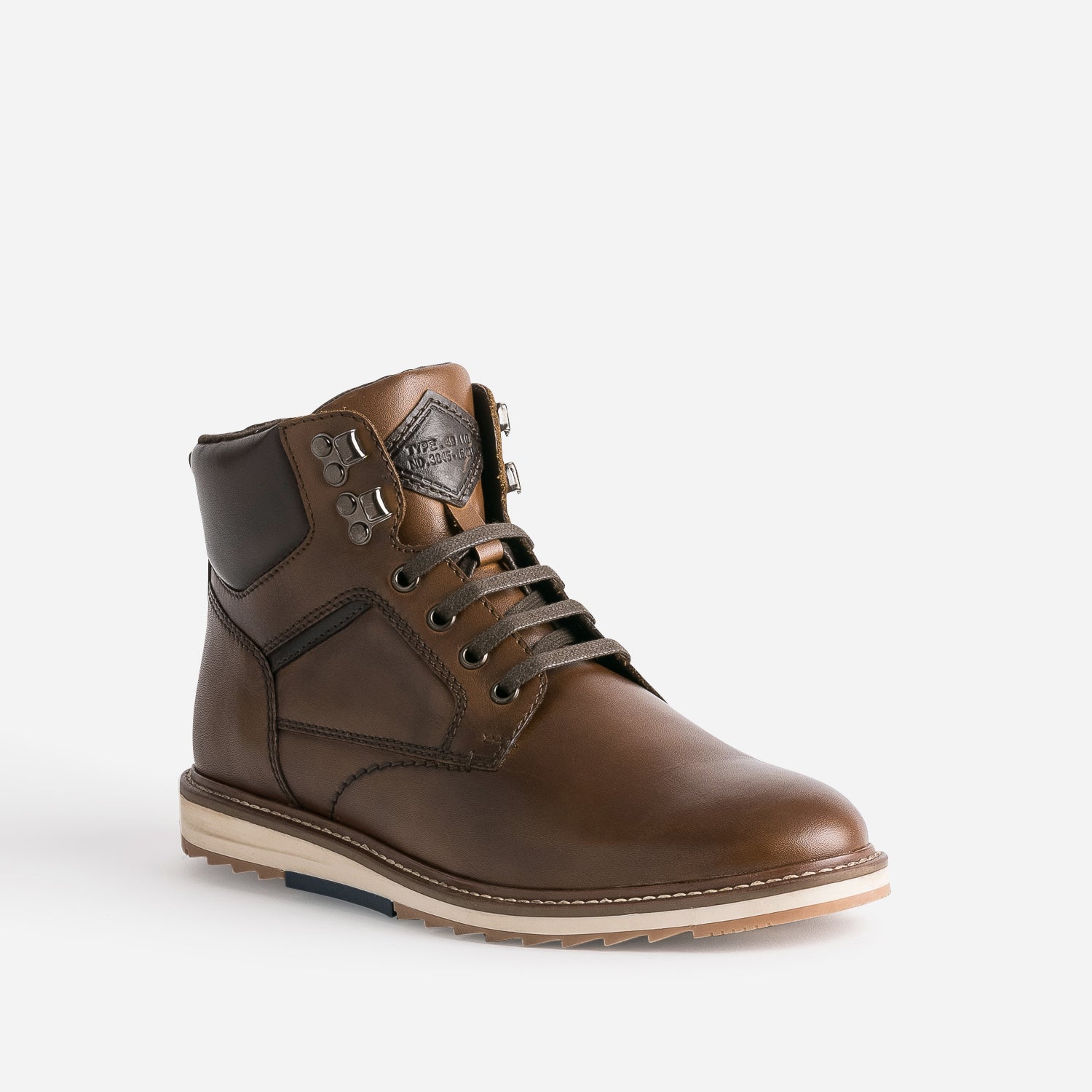 Boots à lacet marron en cuir