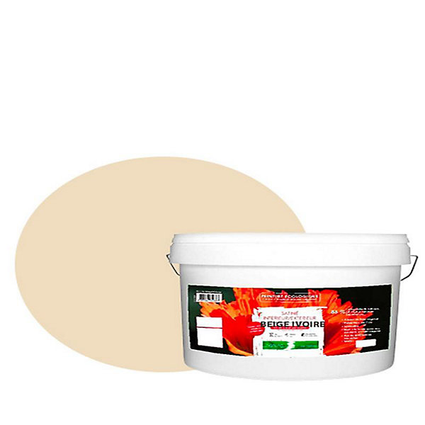 Beige Ivoire Peinture interieur exterieur aspect satin Natura - Beige Ivoire - 10L