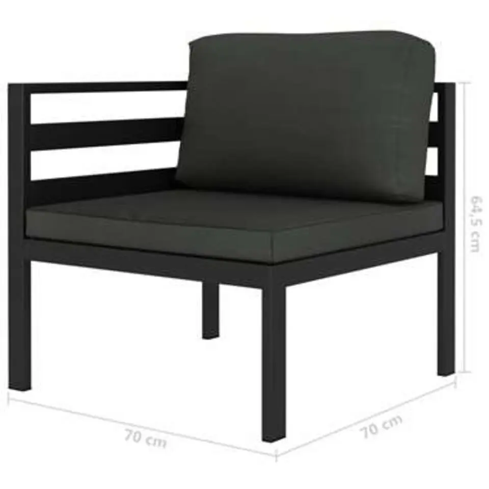 vidaXL - Loungeset - Antraciet - Aluminium