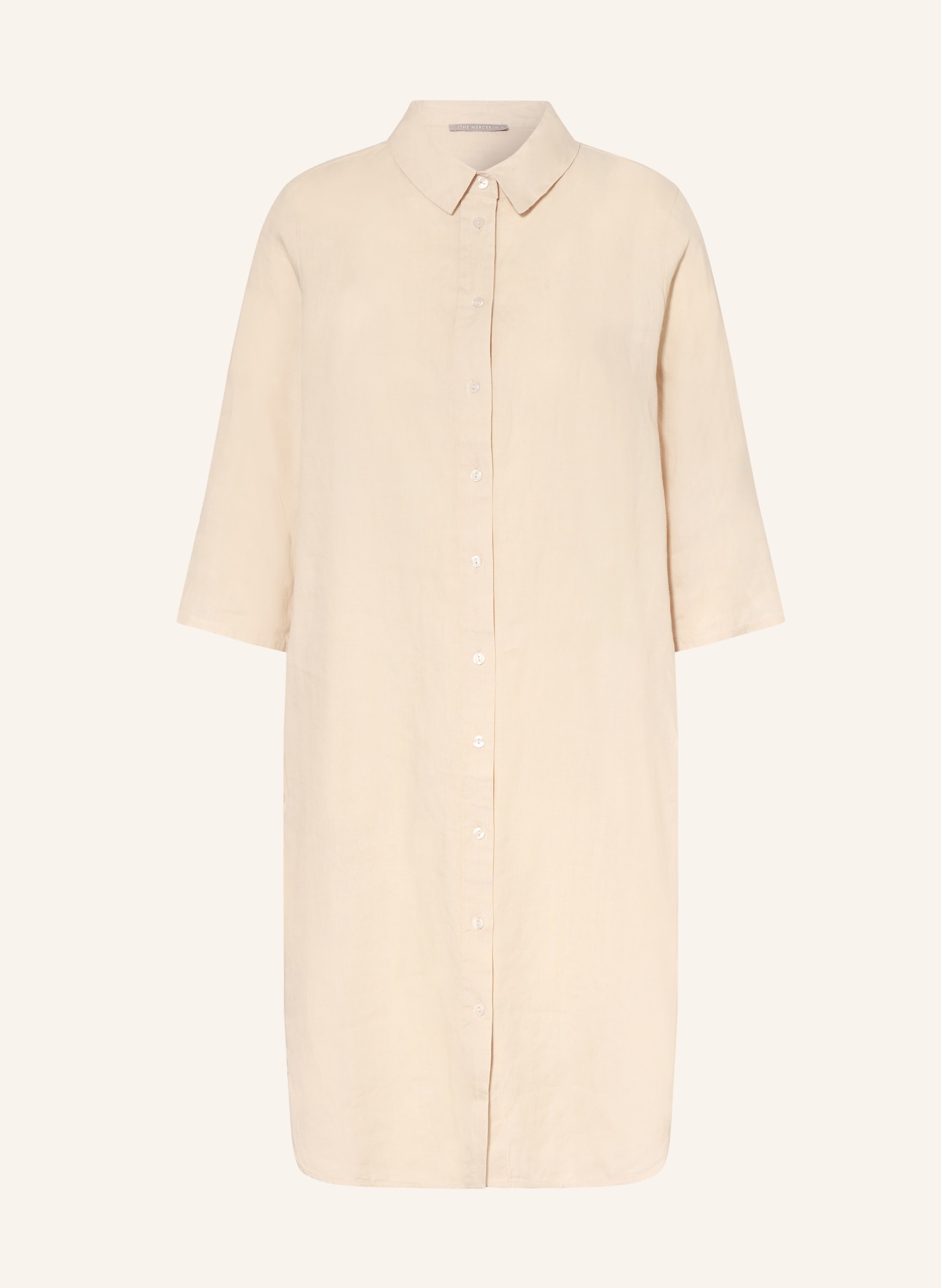 (THE MERCER) N.Y. Hemdblusenkleid aus Leinen mit 3/4-Arm