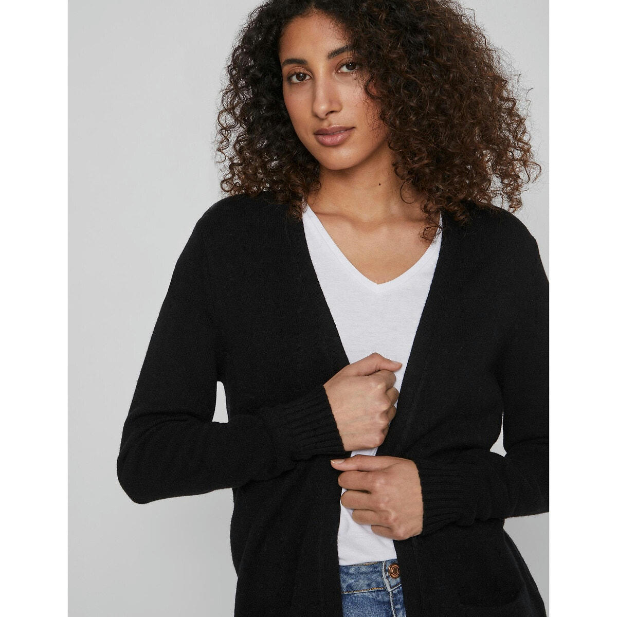 Cardigan mi-long en fine maille
