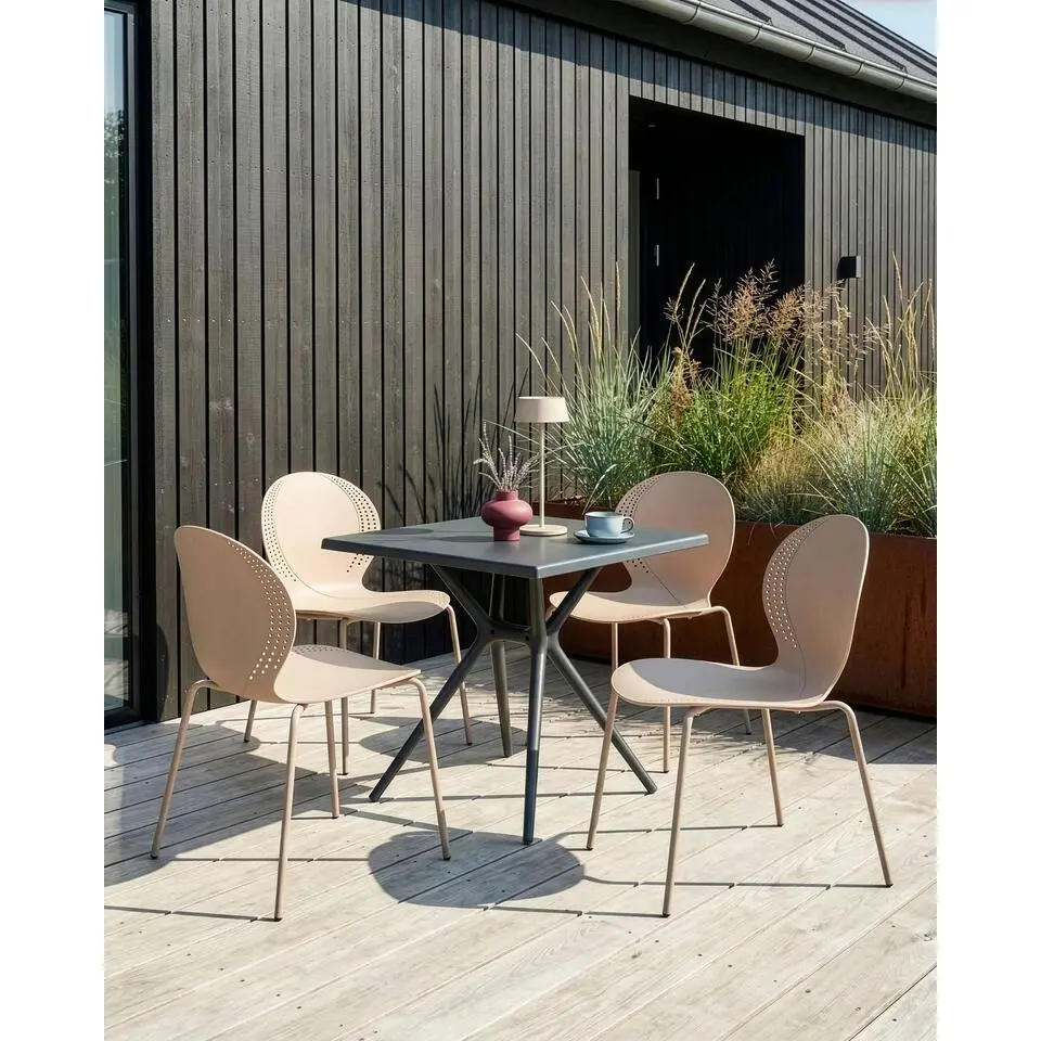 MILOS - Tuinstoel set van 4 - Beige - Kunststof