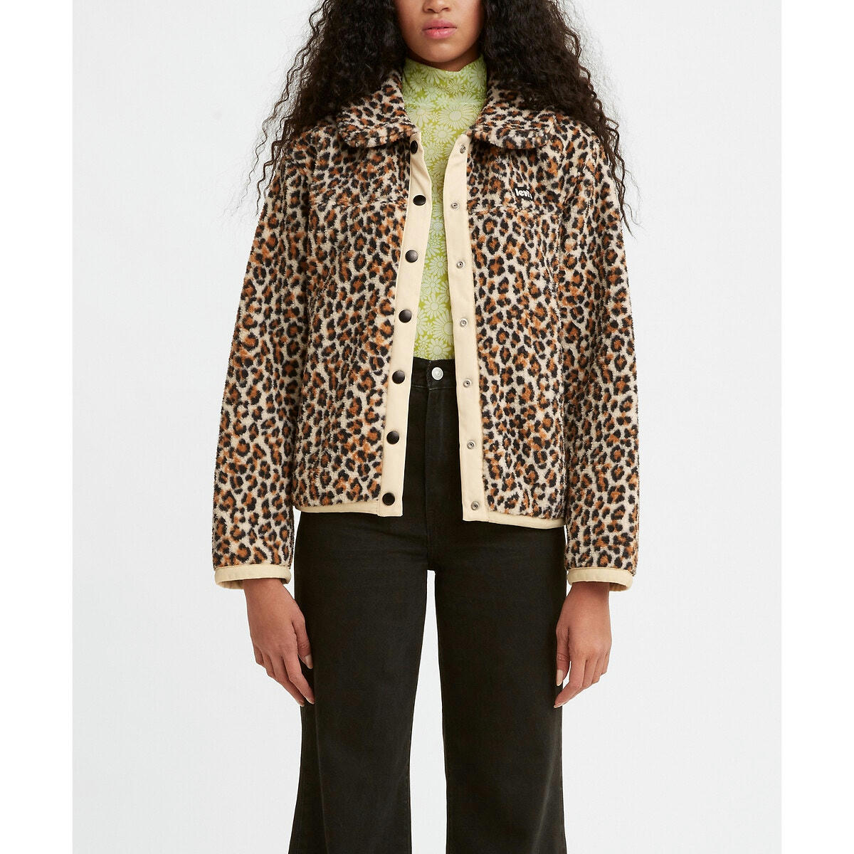 Veste imitation fourrure motif léopard
