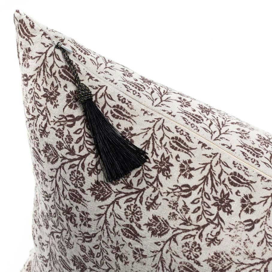 ORIENT EXPRESS - Coussin en lin pur lavé  Gece Marron 50x70