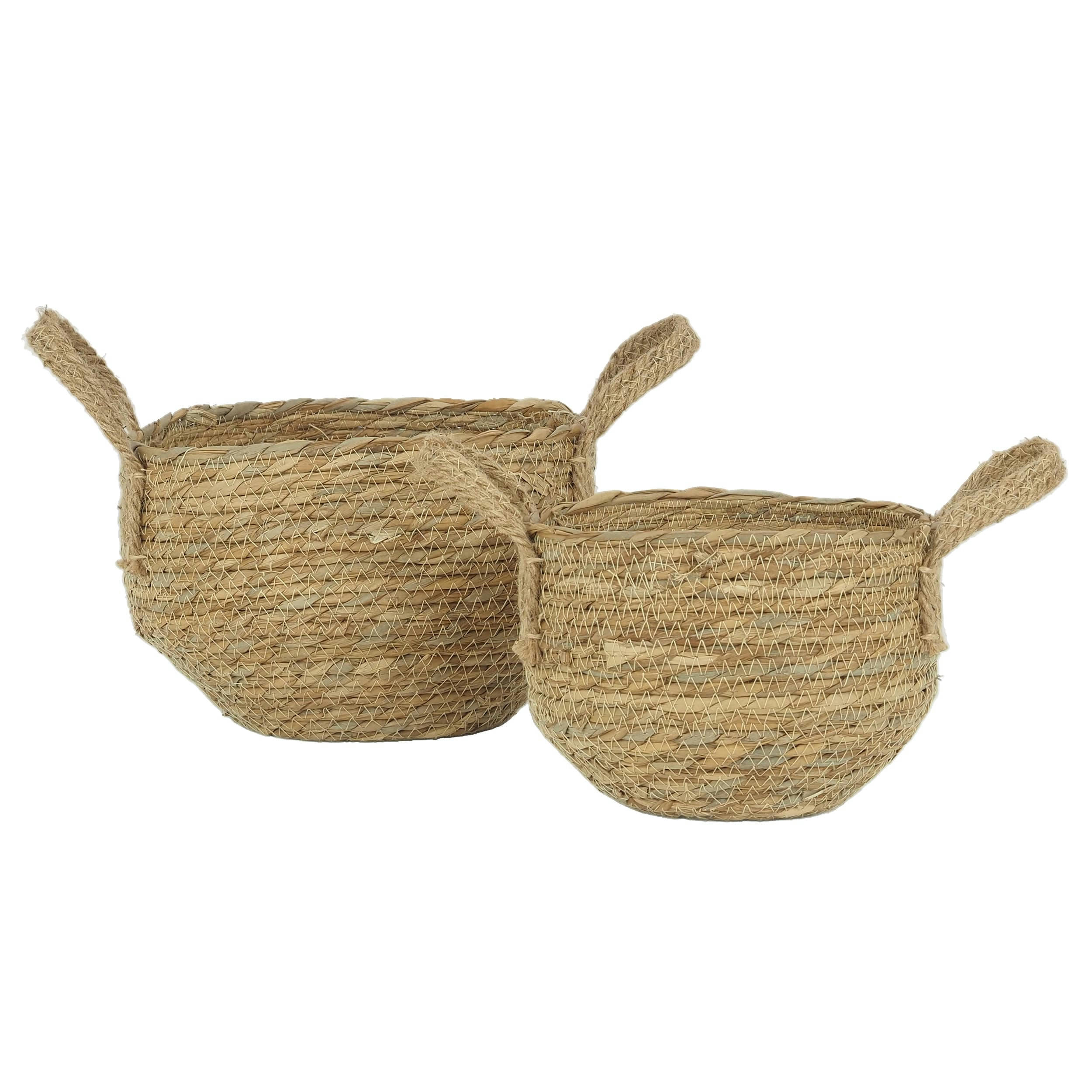 - Cache-pots en jonc tressé 25cm lot de 2