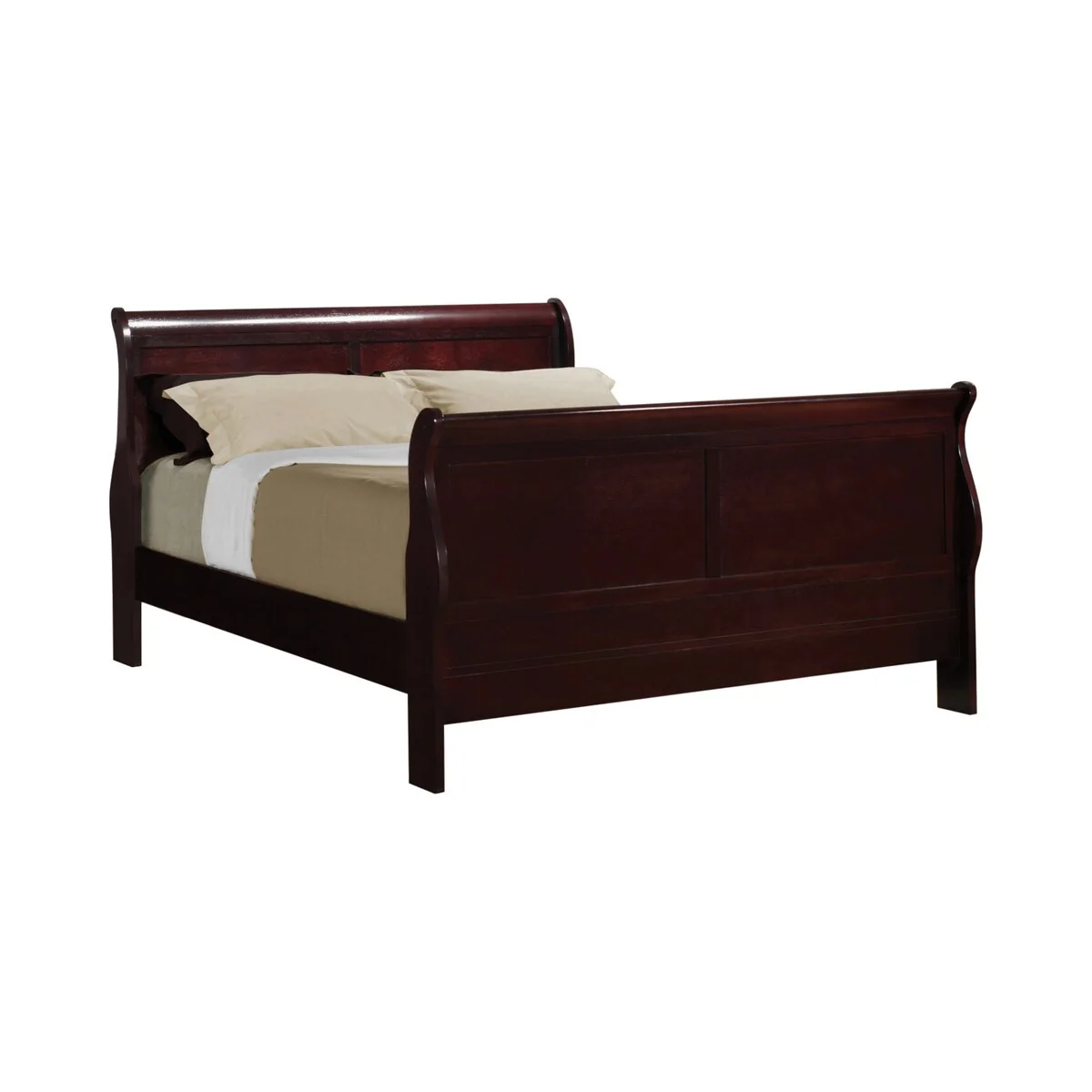 Hilltop Red Brown 4-piece Bedroom Set with 2 Nightstands and Dresser