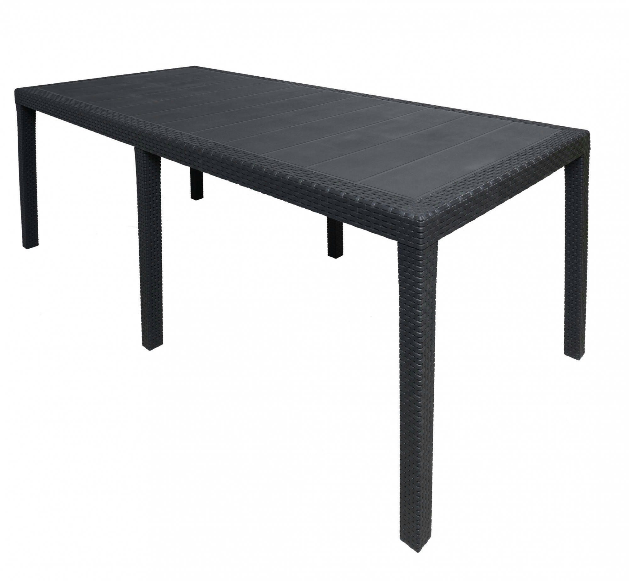 DMAINS - Table rectangulaire extensible en polypropylène anthracite