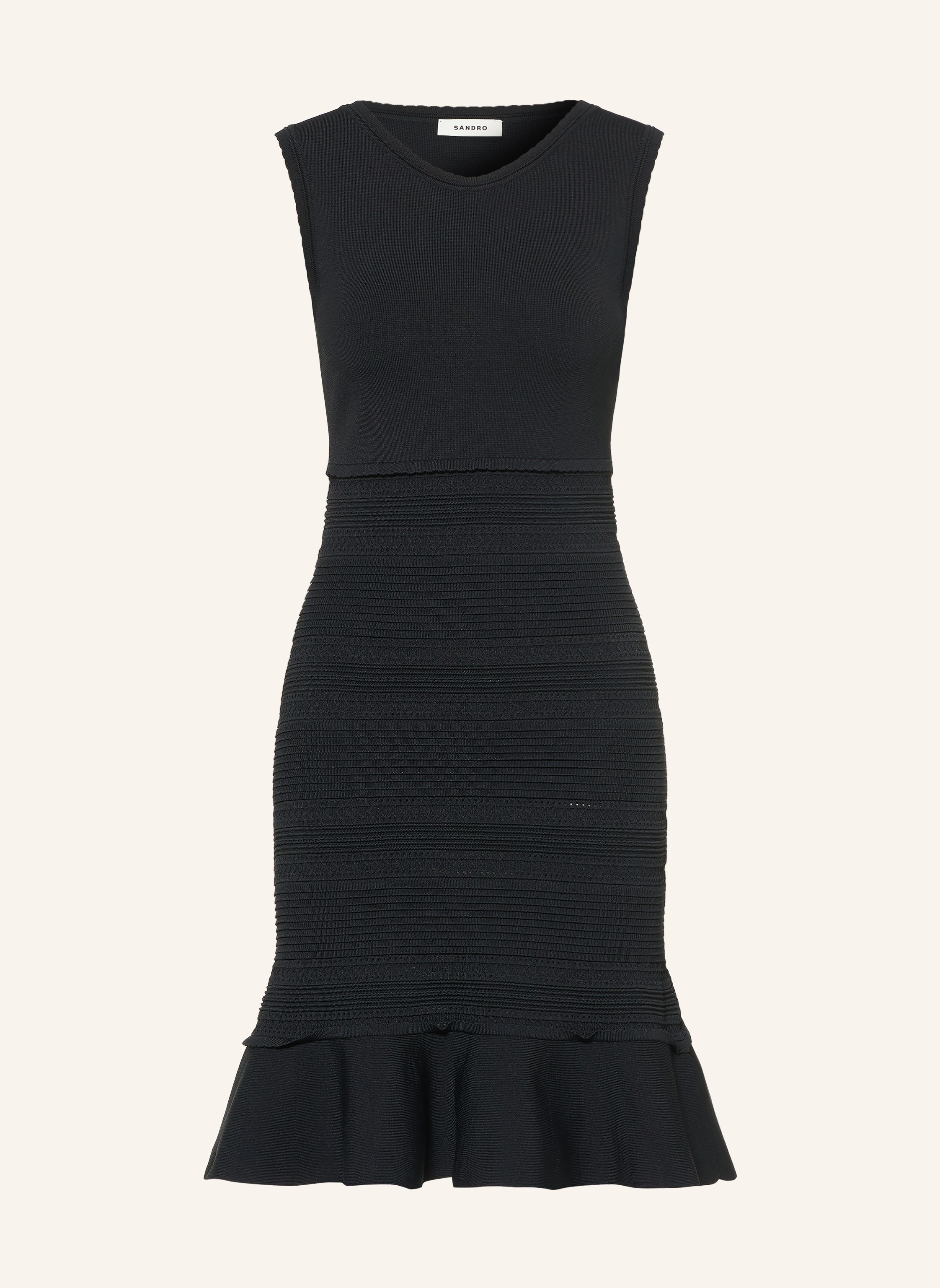 SANDRO Strickkleid mit Volants