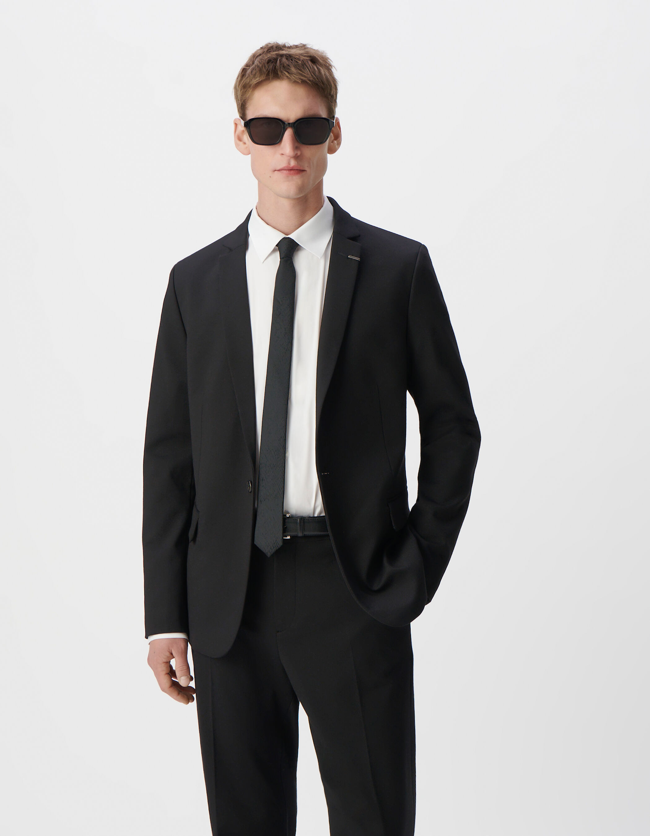 Veste de costume SLIM marine maille Milano Homme