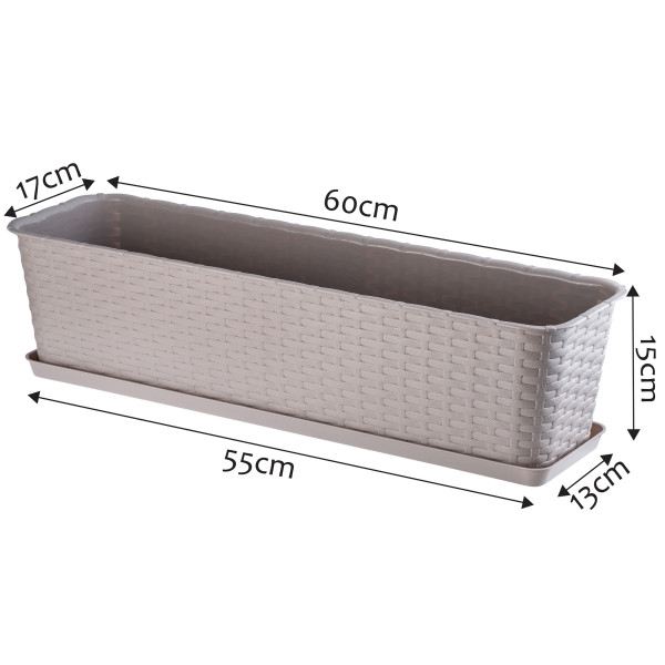 Doniczka Balkonowa Skrzynka Podstawka Karmel 60cm