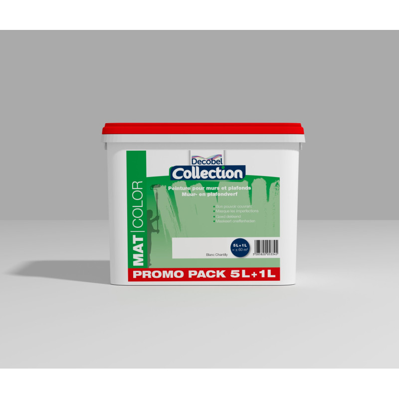 Peinture Collection murs et plafonds blanche mate 5   1 L gratuit DECOBEL