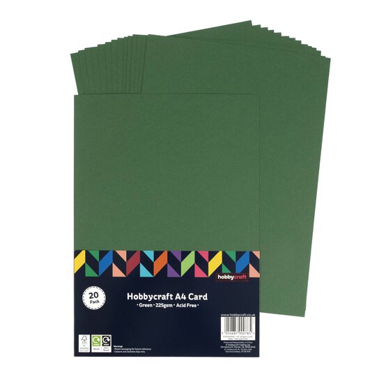 Dark Green Card A4 20 Pack