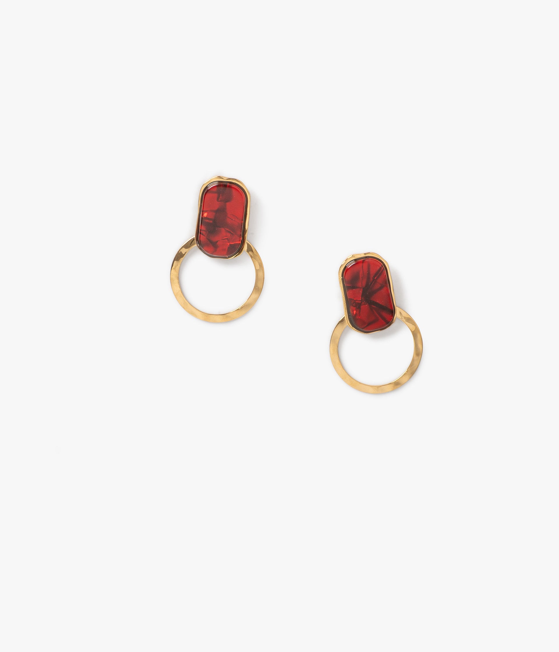 Boucles d'oreilles Dorie rouge