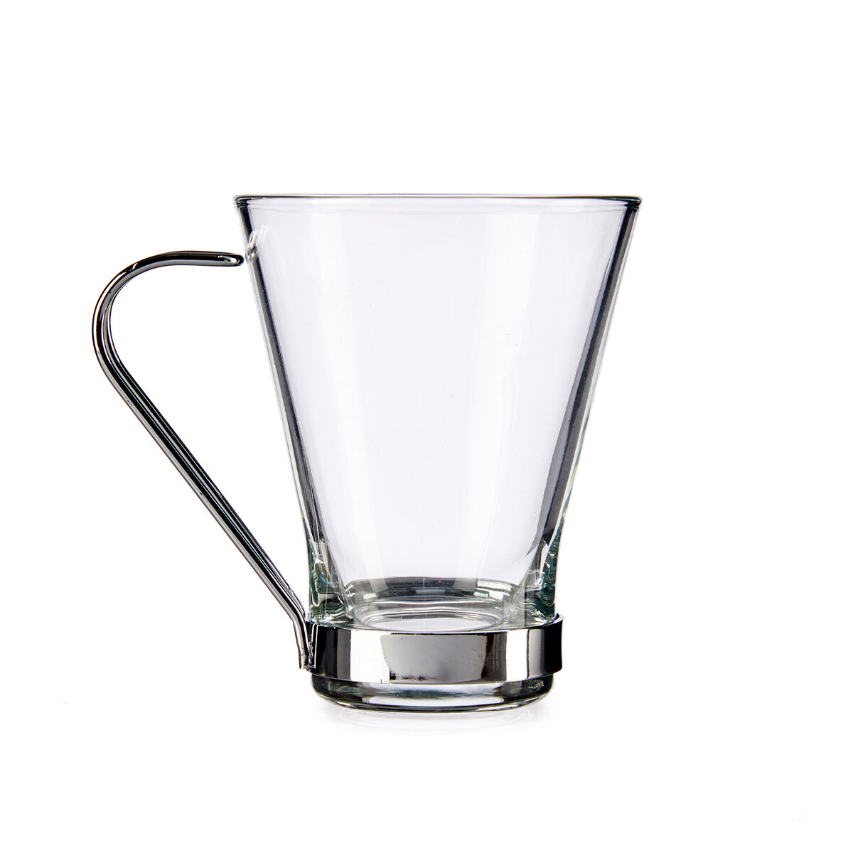 Chávena de galão em vidro com pega de metal 20cl