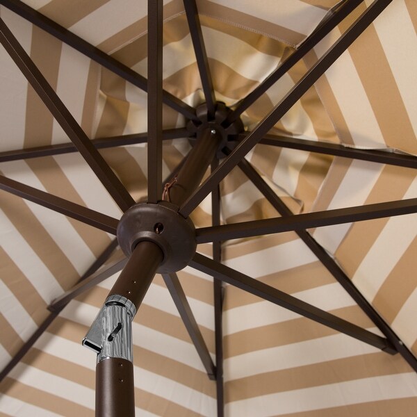 SAFAVIEH Outdoor Living Athens 11-foot Round Crank Umbrella.
