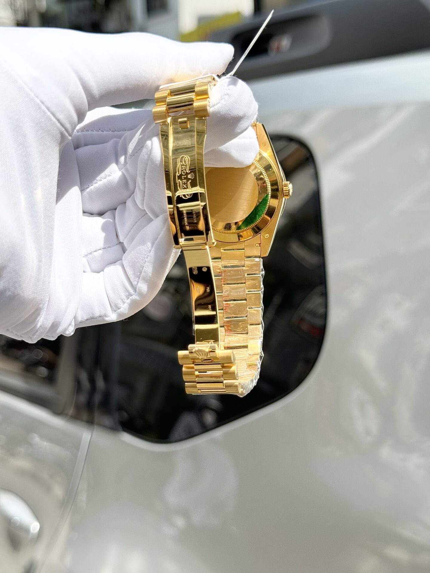 Rolex Day-Date YG Plated Diamond Dial Baguette Diamond 40mm Super Clone
