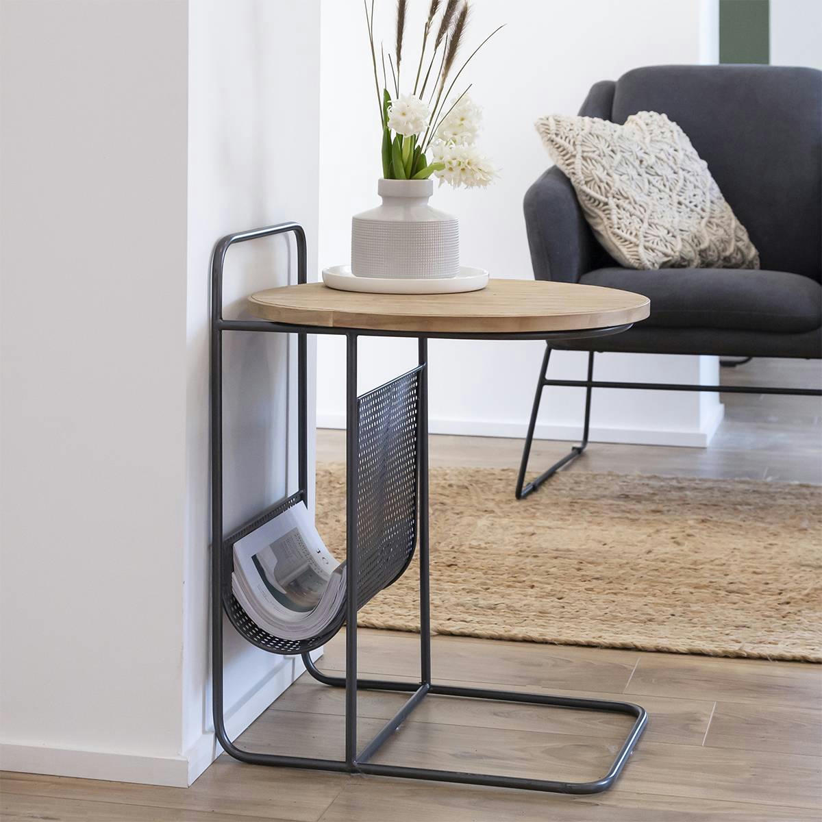 - Table basse en métal noir 49 cm