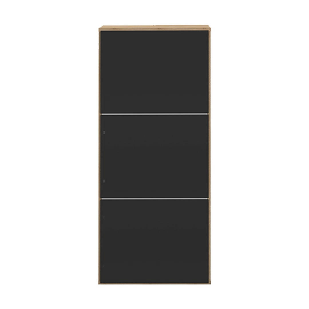 BAMBOO - Meuble à chaussures effet bois chêne naturel et noir