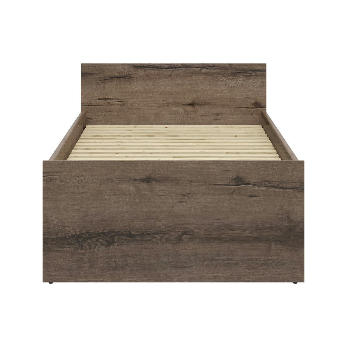 - Lit 90x200 stratifiés naturel foncé