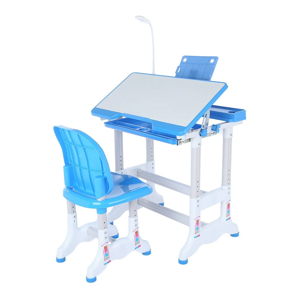 Height Adjustable Kids' Desk & Chair Sets Childs Study Table With Drawer Storage - 20x28x23in