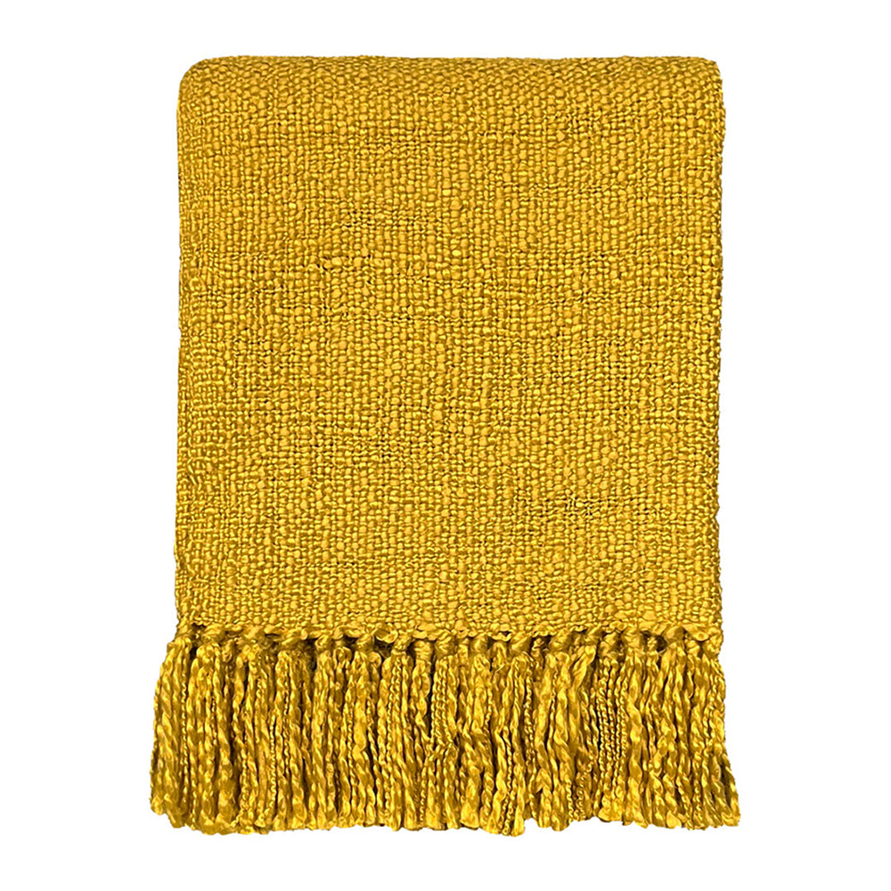 Malagoon Solid Plaid 125 x 150 cm - Curry Geel