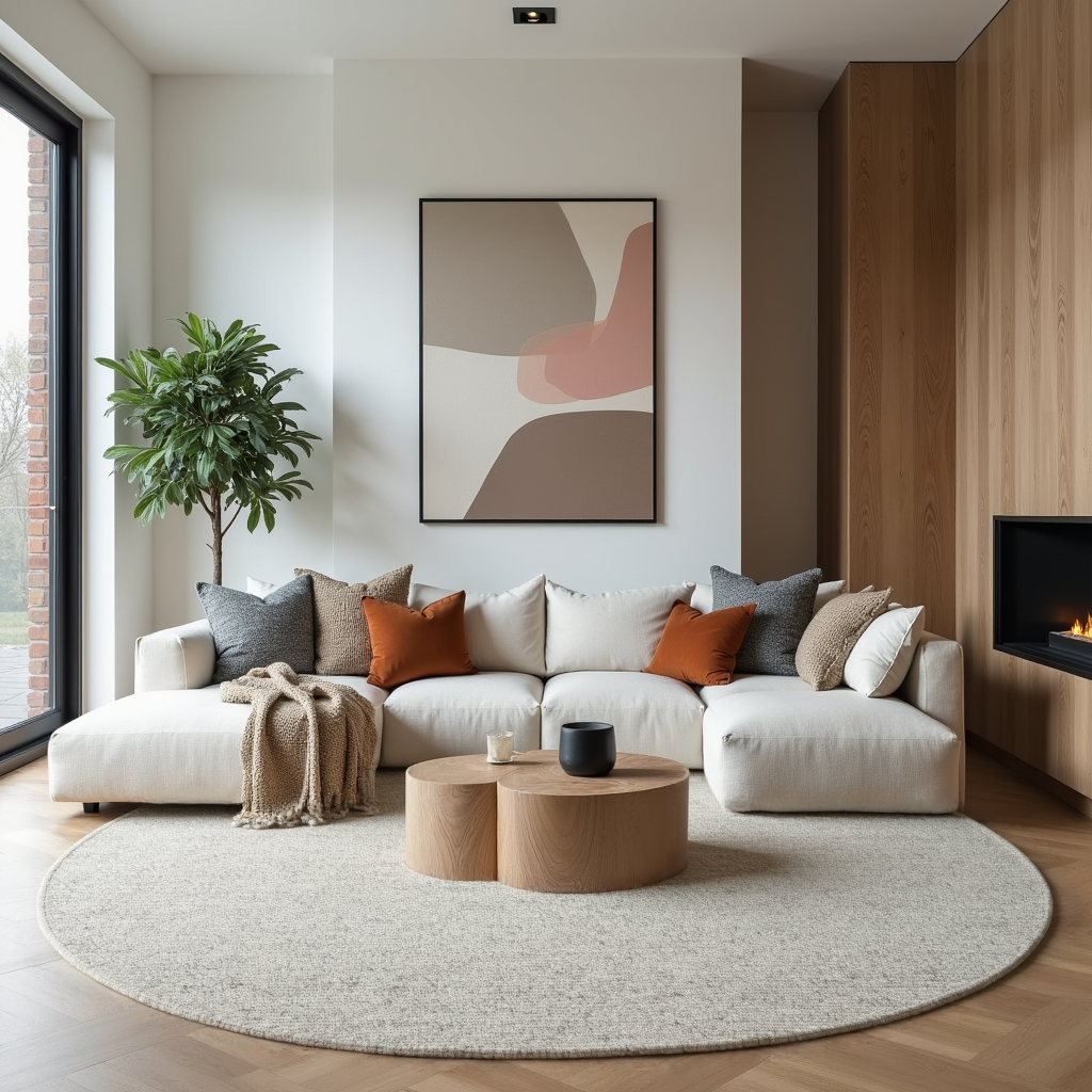 Mrcarpet Rond Wollen vloerkleed Beige/gemeleerd Gotland 260 cm