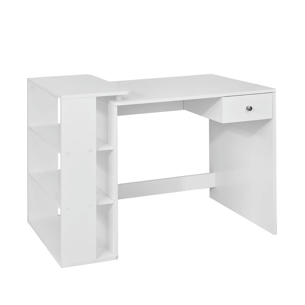 - Bureau 1 tiroir effet bois blanc