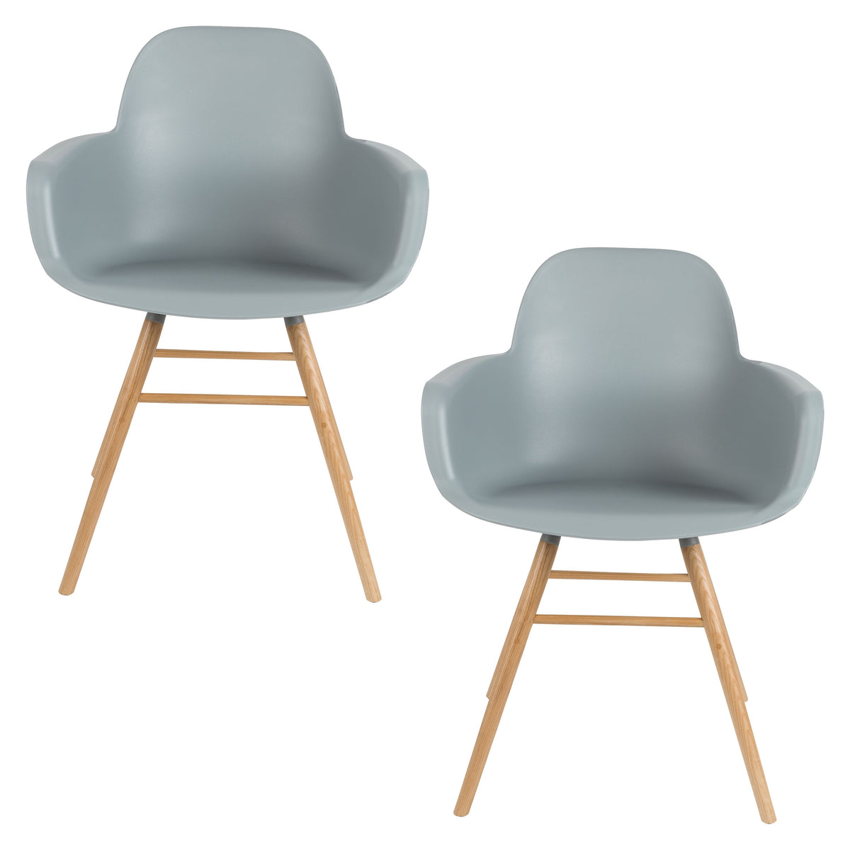 Zuiver Albert Kuip Eetkamerstoelen armleuning Lichtgrijs - Set van 2