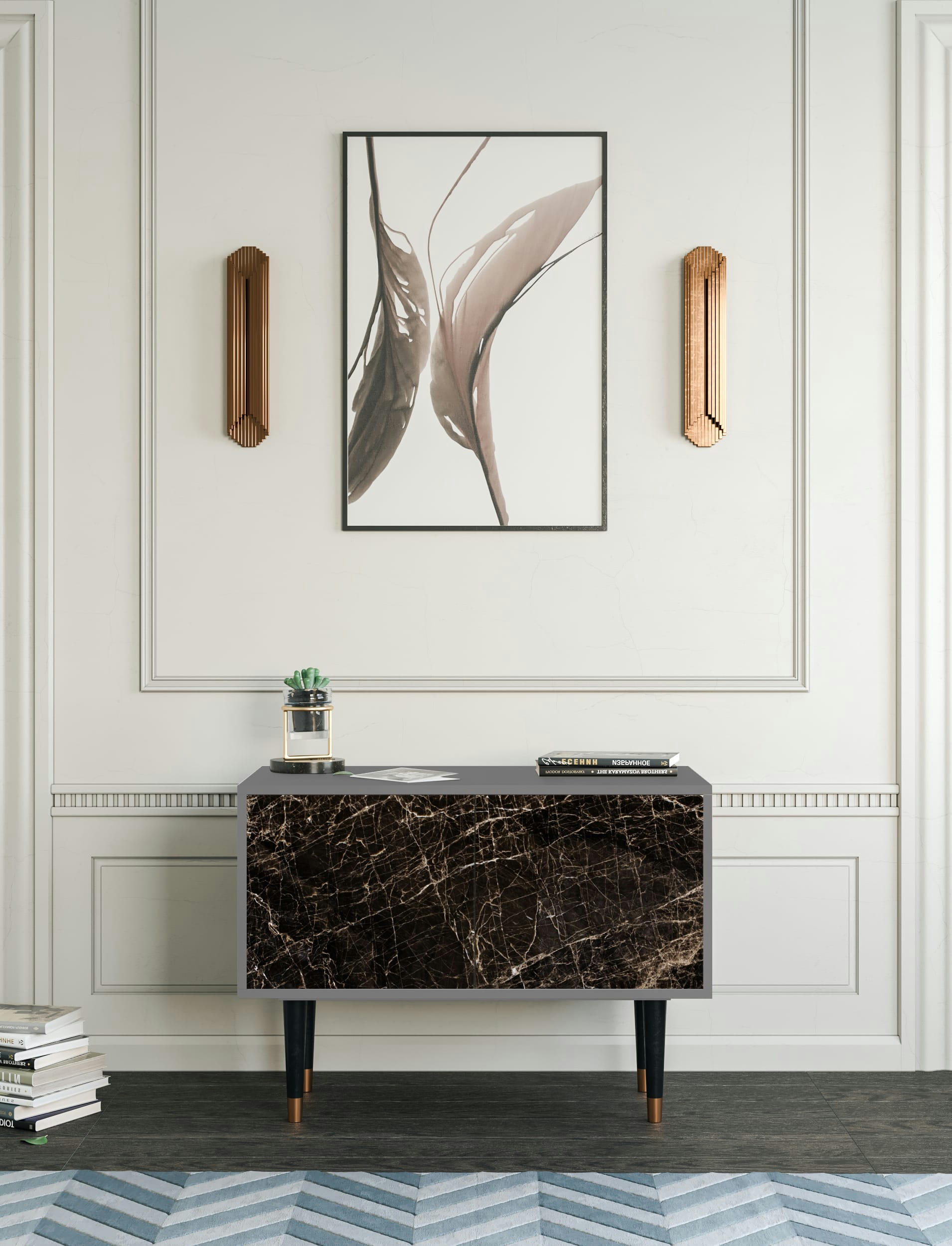 NIGHT ABYSS - Buffet bas  noir 2 portes L 94 cm