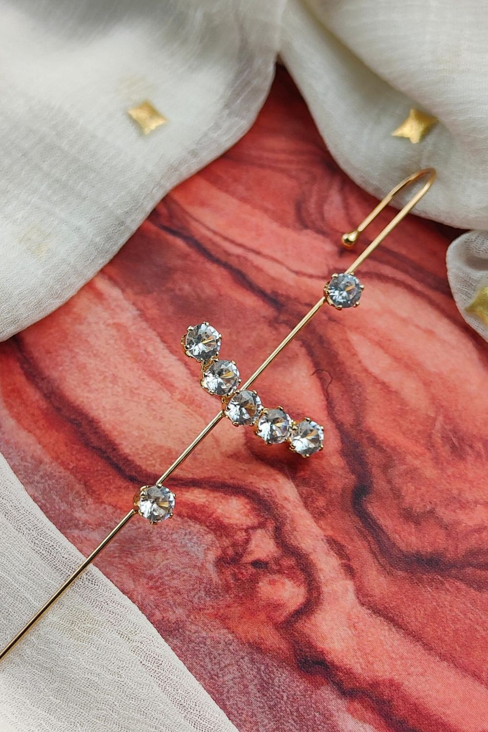 The Colourful Aura Zircon Ear Wrap Crawler Ear Climber Long Earring