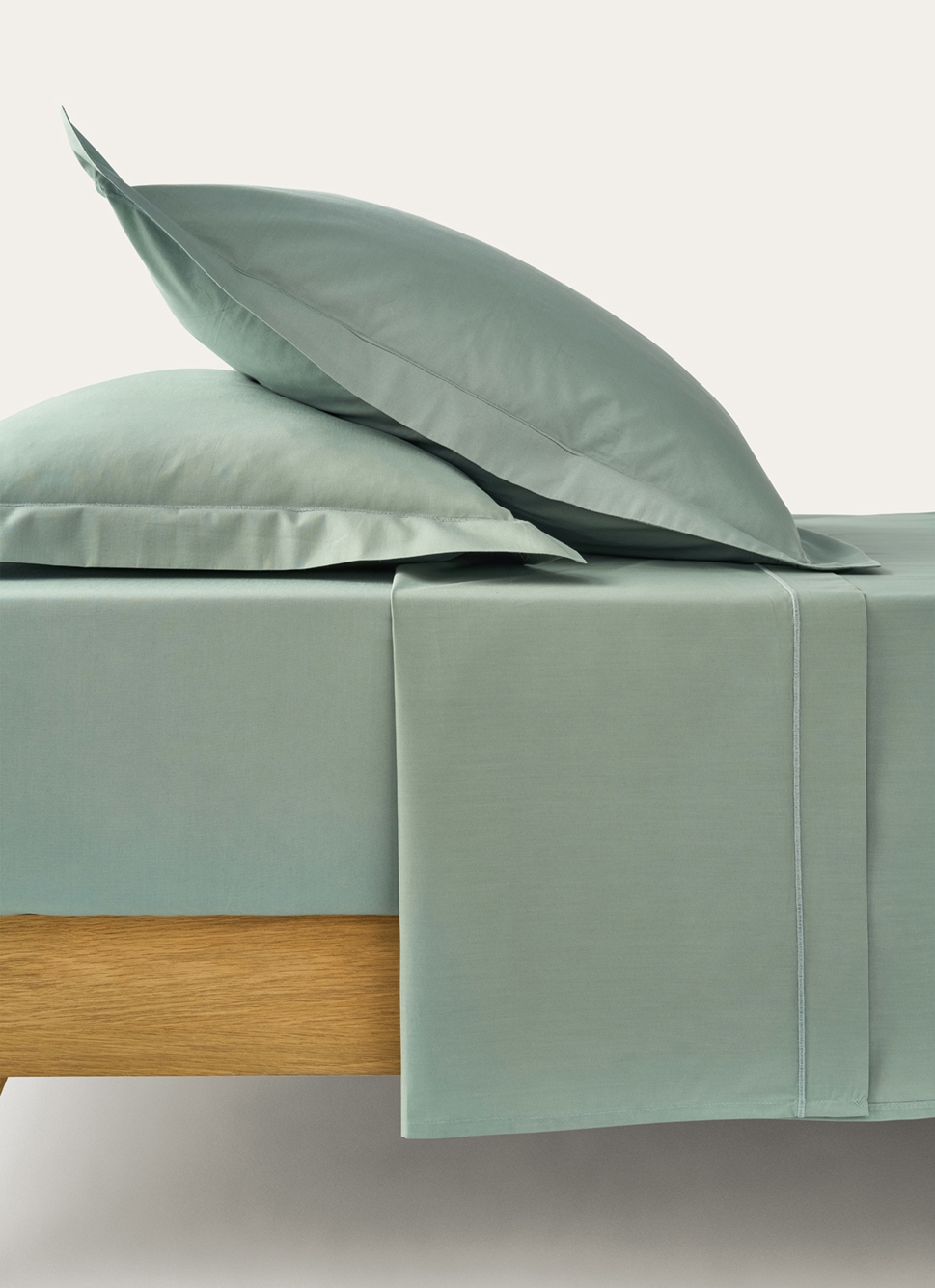 DRAP PLAT UNI EN PERCALE DE COTON BLEU MINÉRAL