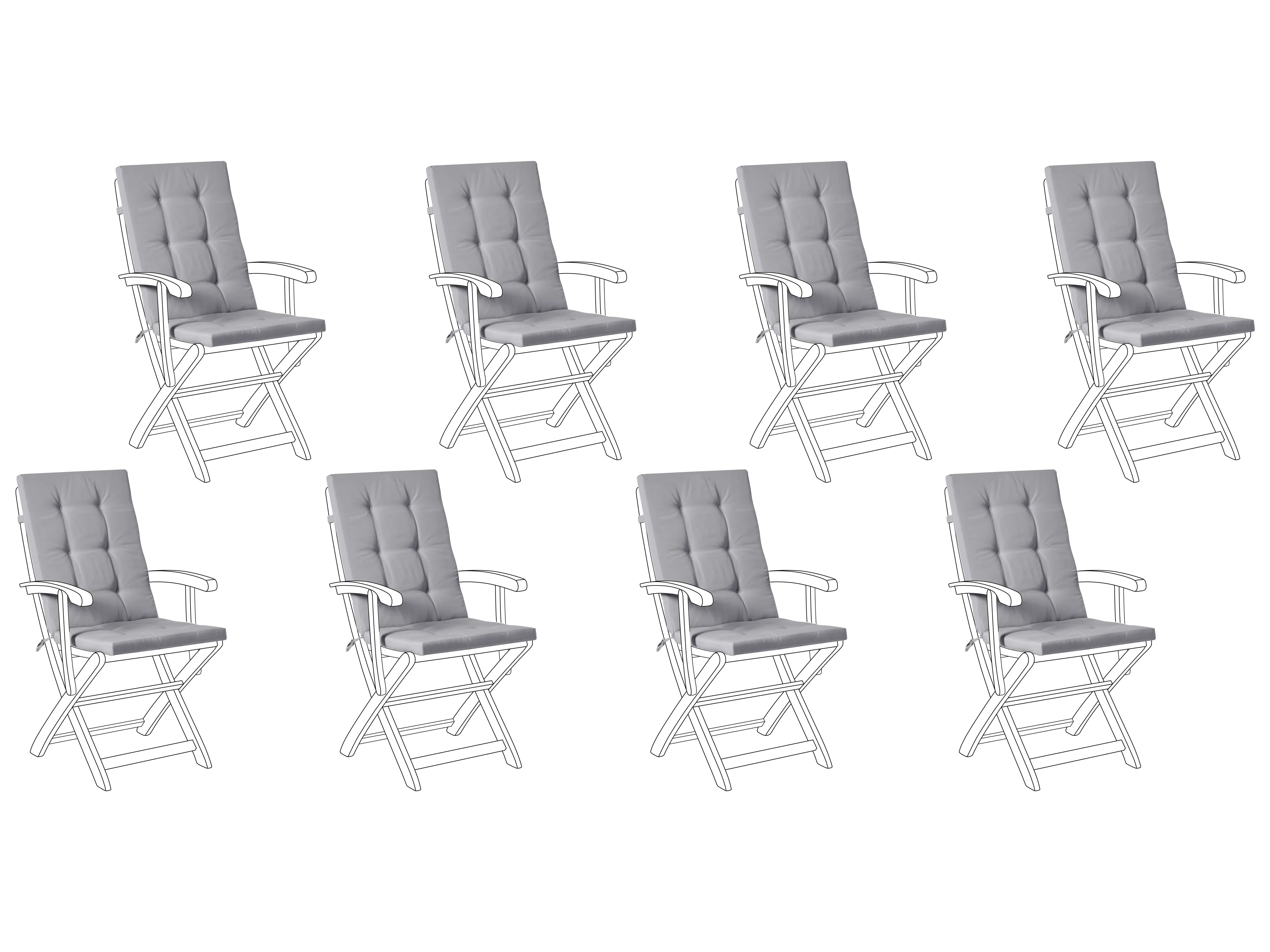Set of 2 Back/Seat Cushions MAUI PREMIUM Light Grey