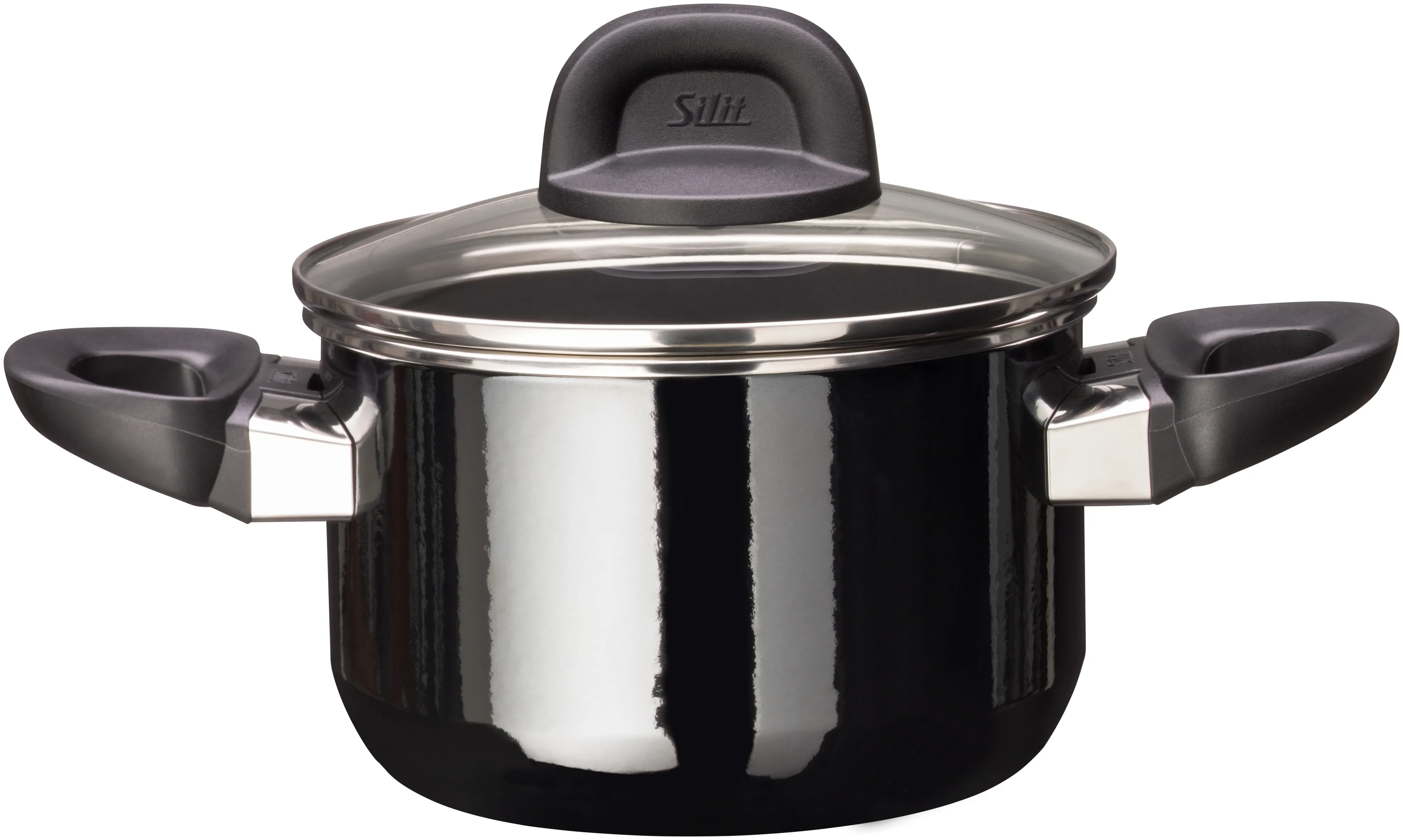 Silit Silargan Modesto Line Soup Pot 16cm with lid, Black