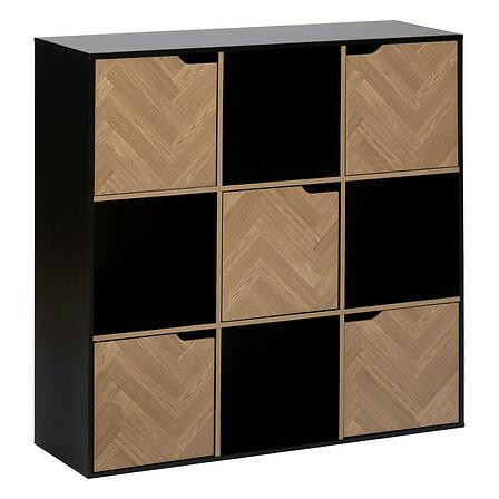 PÓŁKA Mix`n Door Chevrons Z 9 PRZEGRÓDKAMI naturalna/czarna