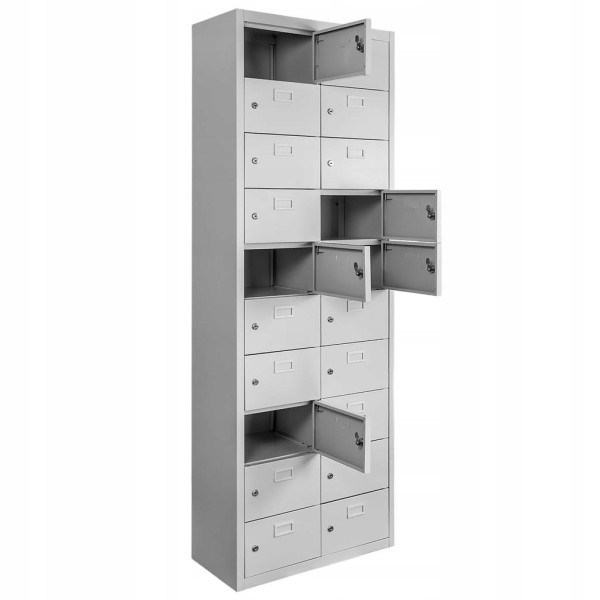 Szafka Metalowa Skrytkowa Śniadaniowa BHP 180x60x30cm Szara Mega-M