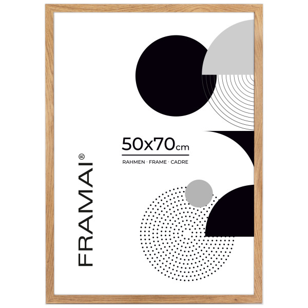 Ramka na zdjęcia 50x70 cm w kolorze dębowym prostokątna rama duża FRAMAI®
