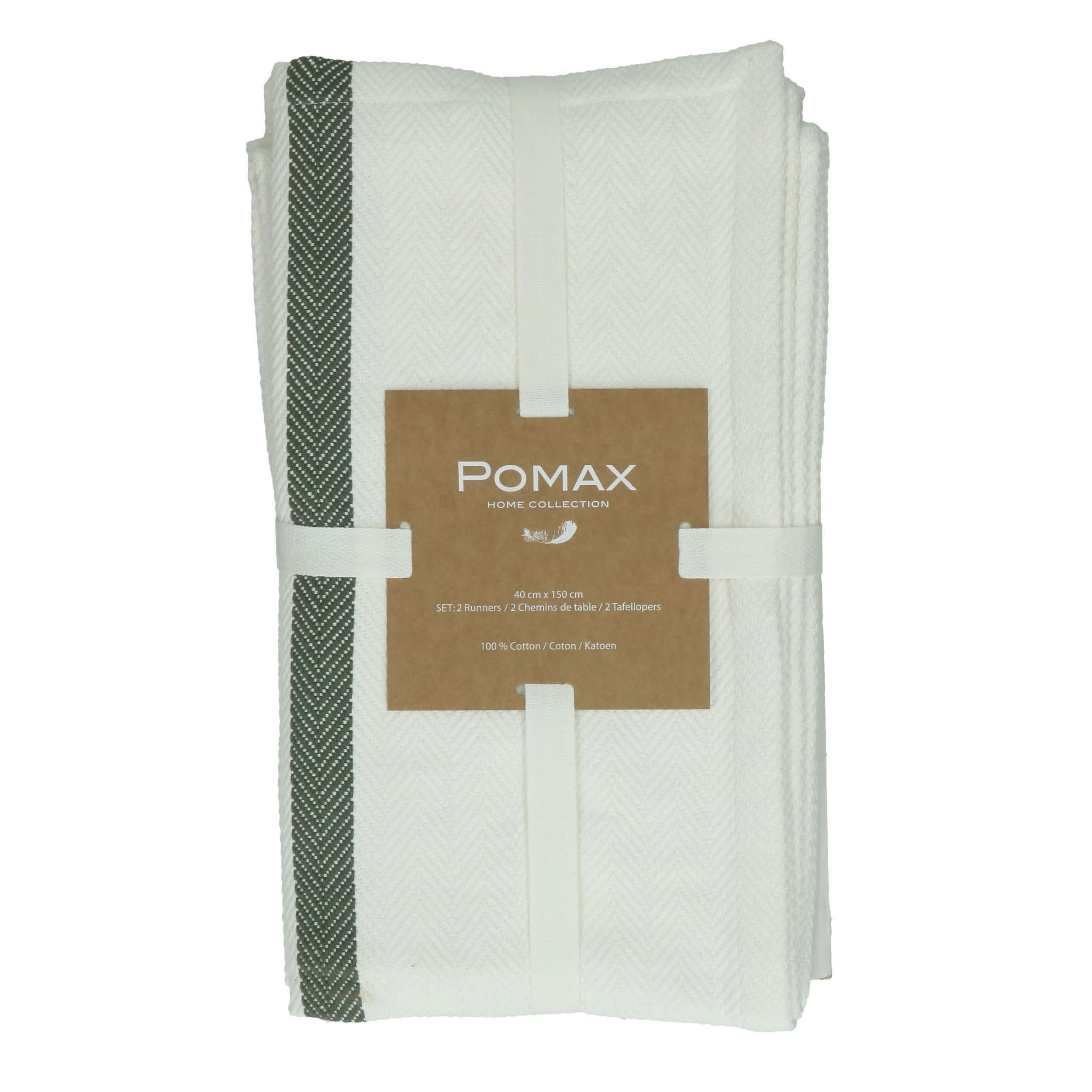 TIZIA - Chemins de table en coton vert