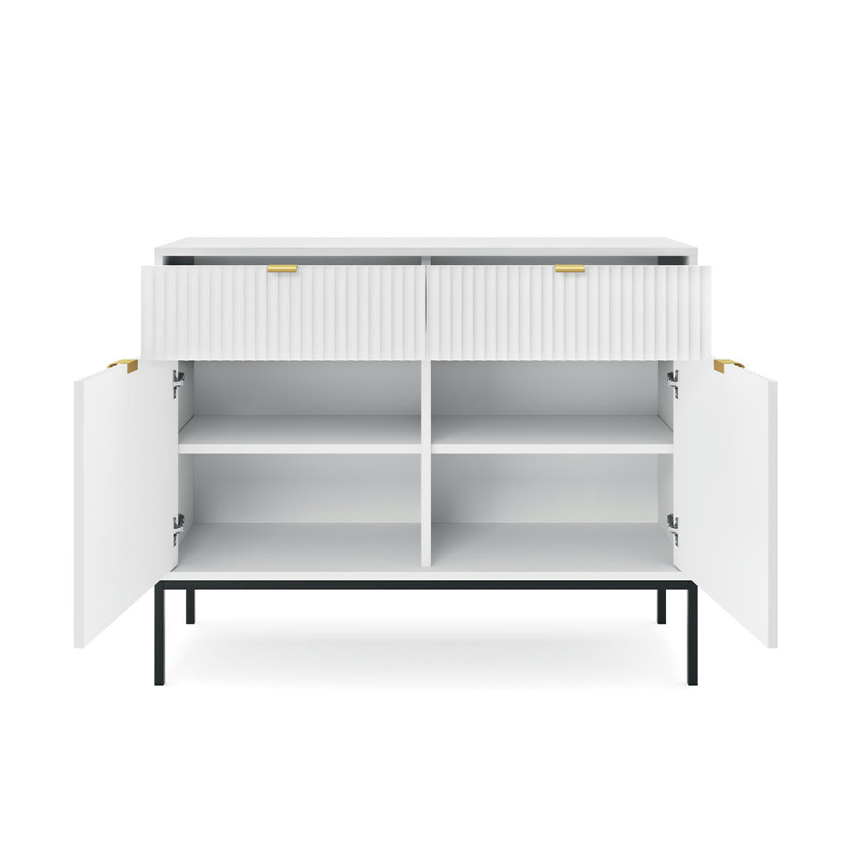 - Buffet 2 portes 2 tiroirs blanc