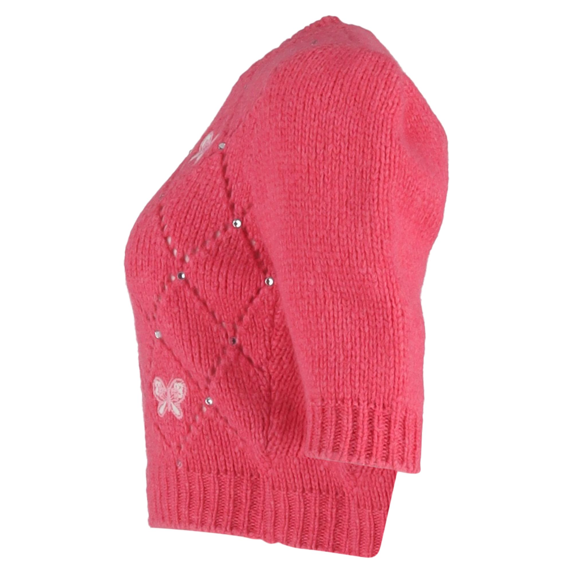 Alessandra Rich Preloved Embellished Sweater in Pink Wool