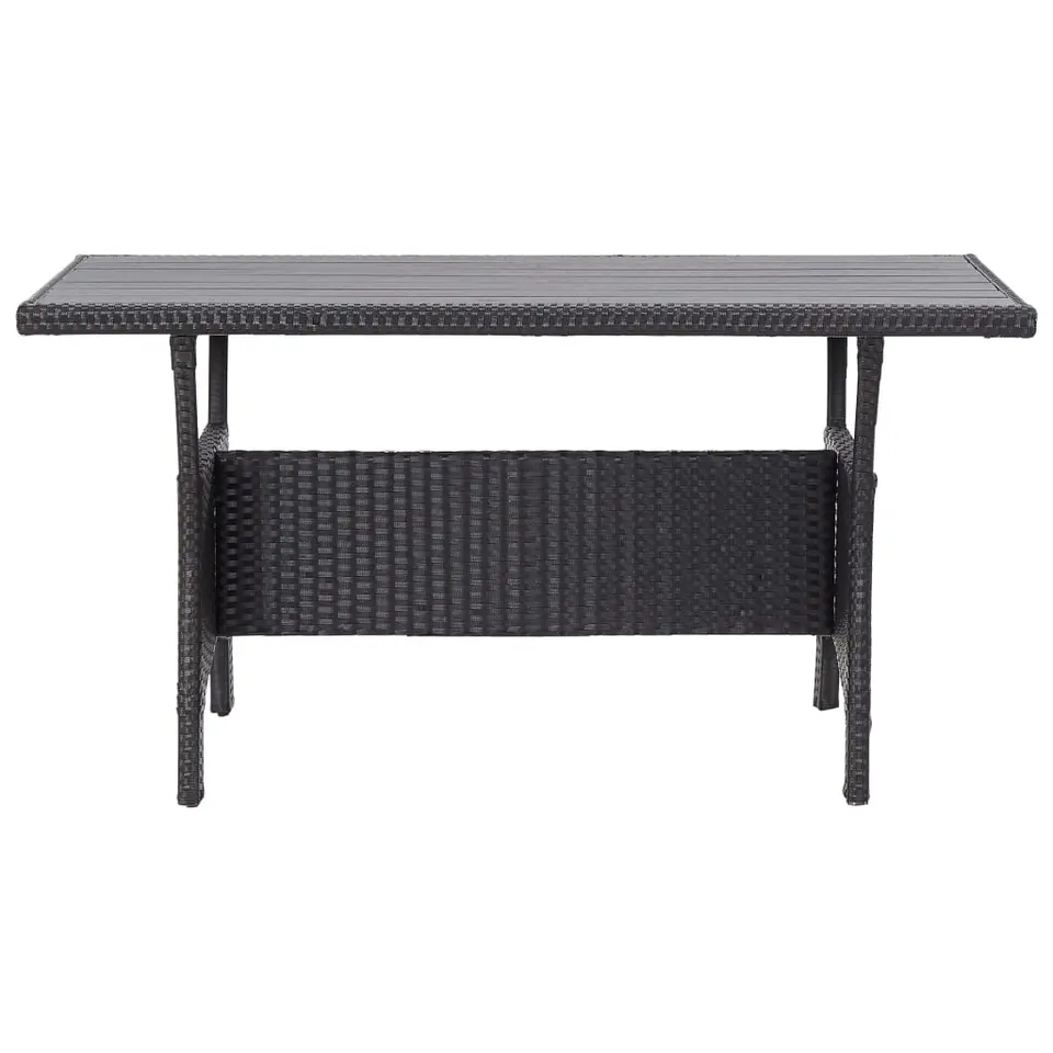 vidaXL - Tuintafel - Zwart - Poly rattan - 120 x 70 x 66 cm