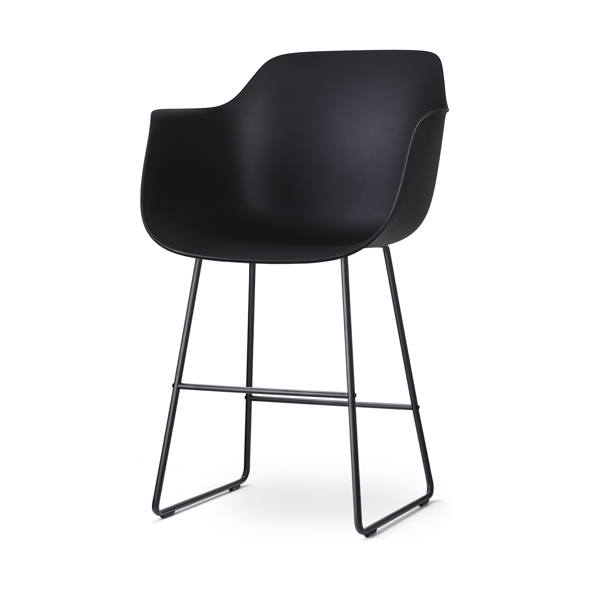 Nolon Nino-Puk Barkruk Zwart - Armleunining - Zwart Onderstel - 65 cm