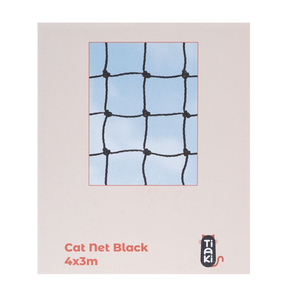 TIAKI Cat Safety Net with Wire Reinforcement - Black