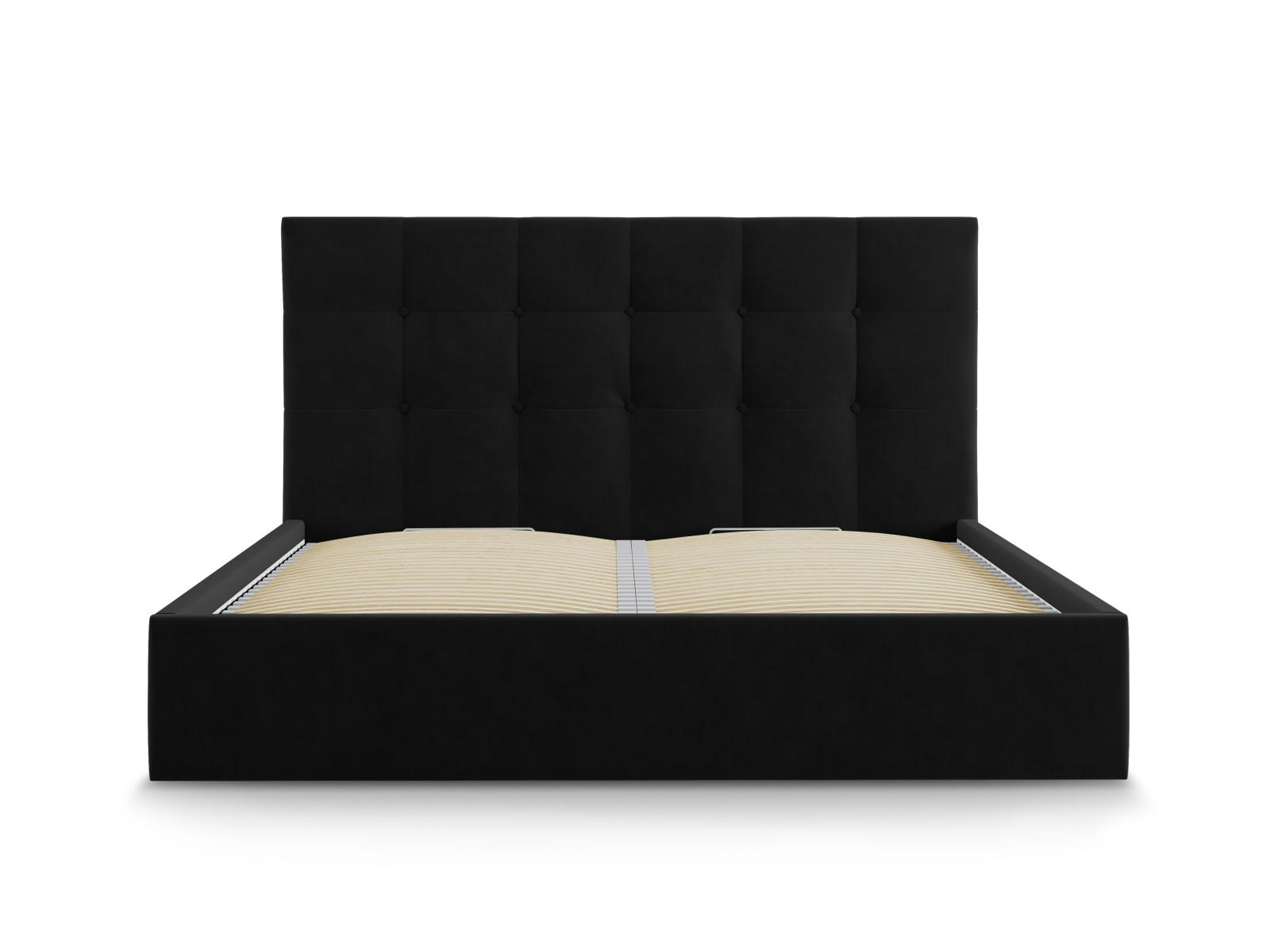 PHAEDRA - Lit coffre avec tête de lit 160x200 cm en velours noir