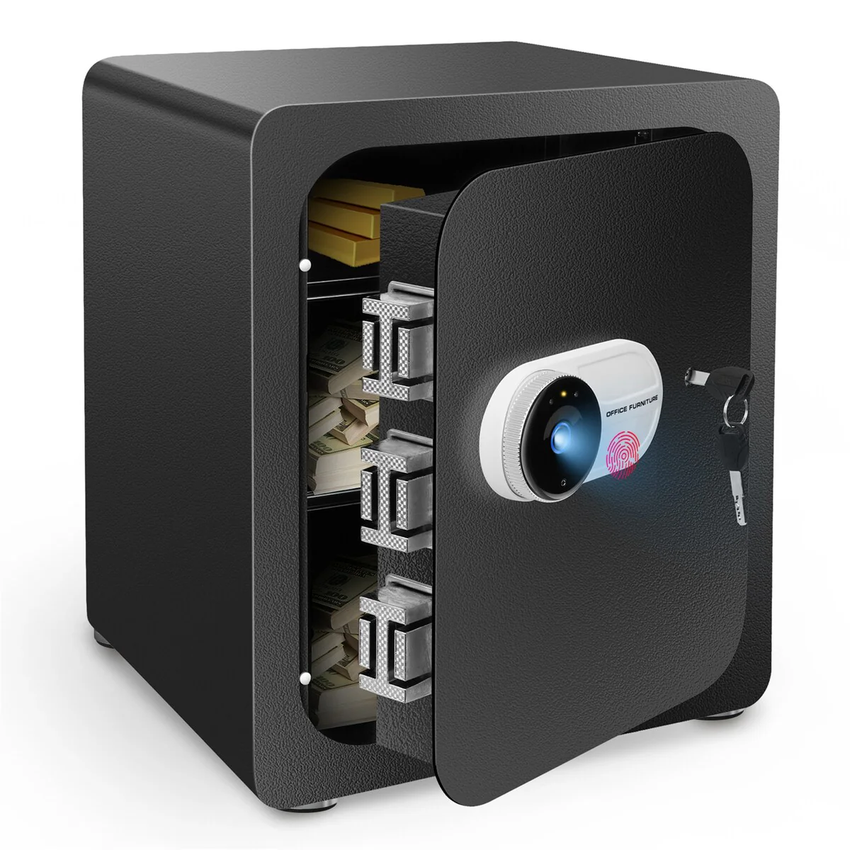 Safe Box for Valuables with 3 Ways for Open