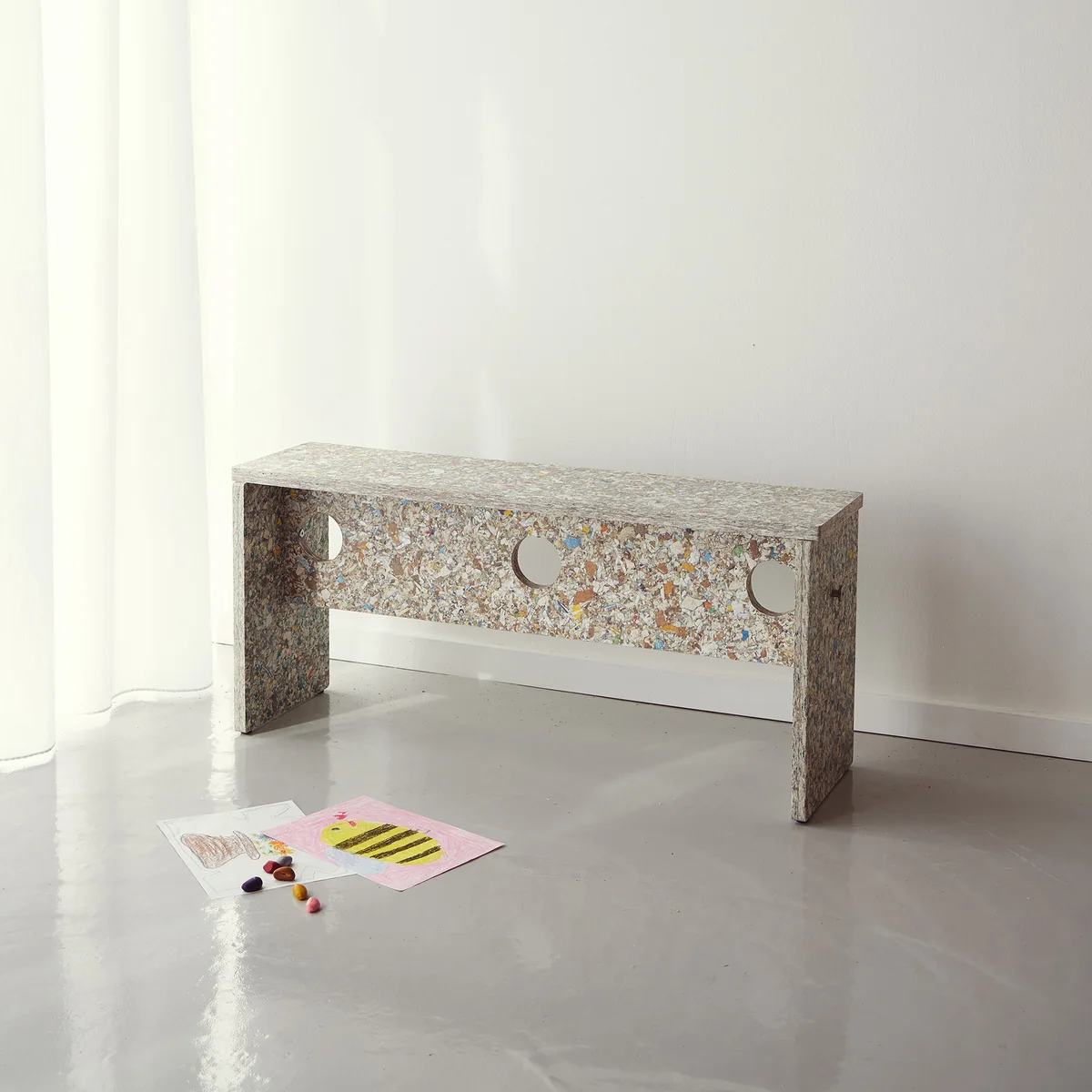 Form & Refine - Remake Bank, 95 cm, grau