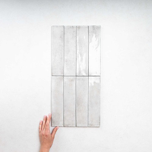 Carrelage Effet Zellige Gris Clair FUSION Grigio 6x25cm - Les Carreaux de Jean