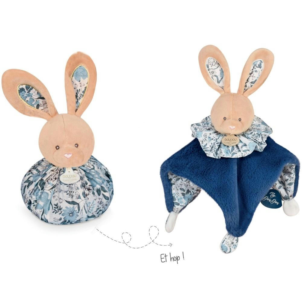 - Doudou boule 3 en 1 Lapin bleu Les petits futés