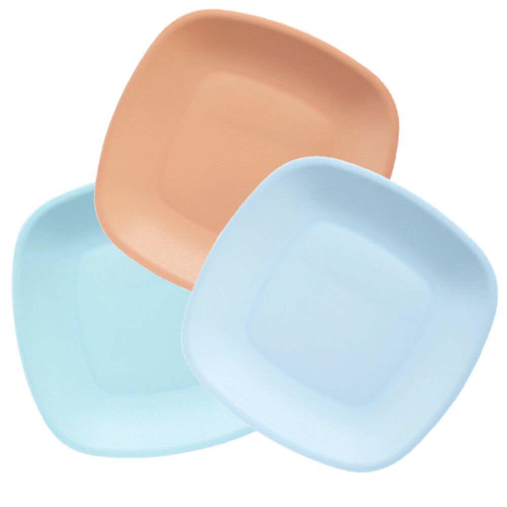 Lot de 3 assiettes colorées en plastique rigide