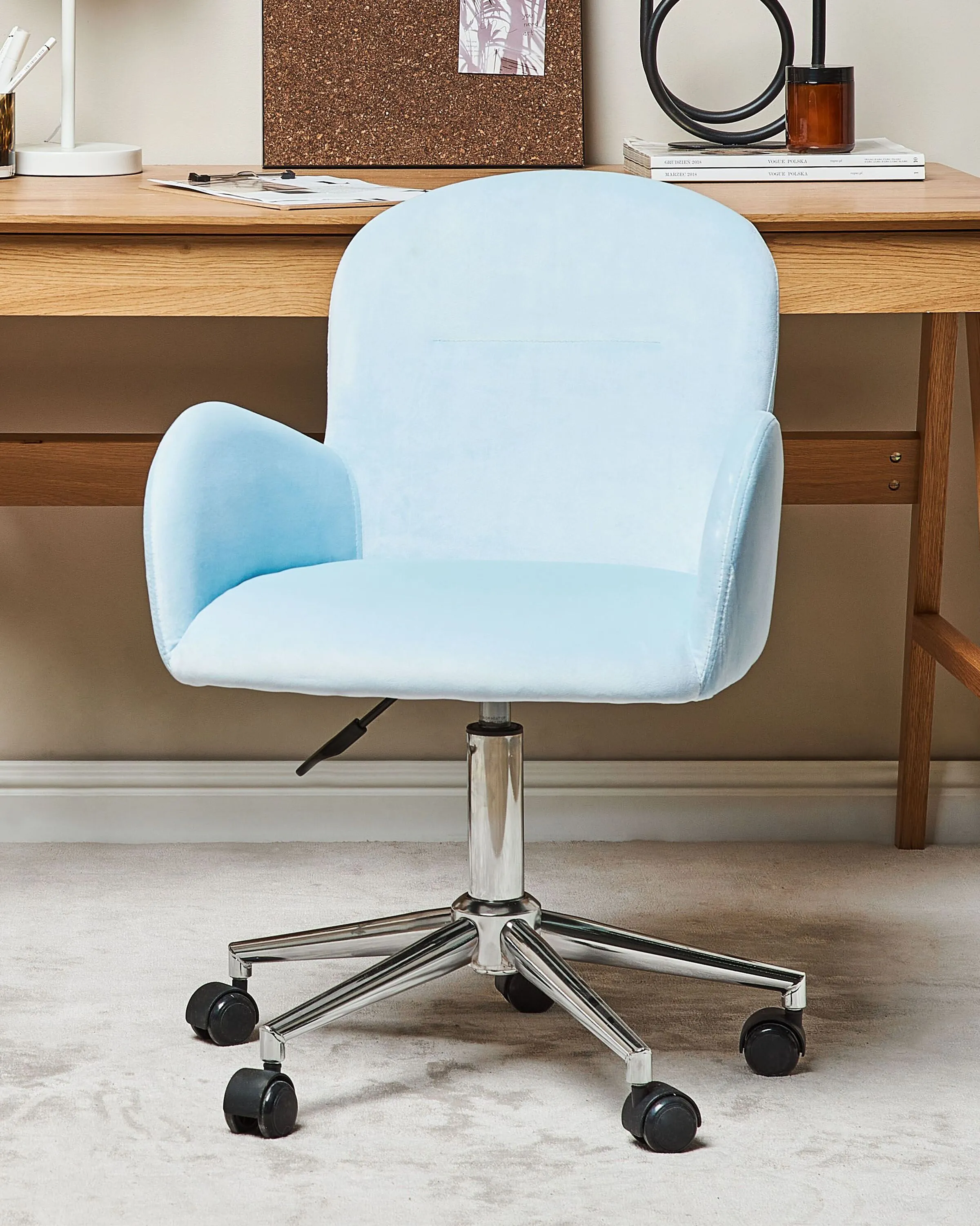 Desk Chair PRIDDY Velvet Light Blue