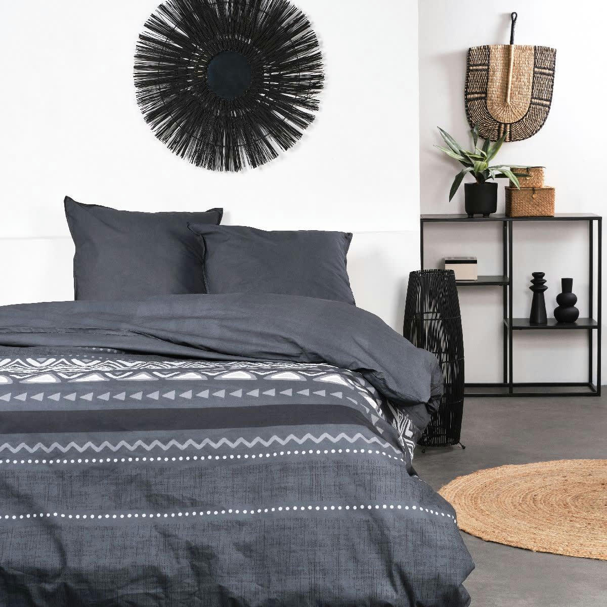 SUNSHINE GASTBY - Parure de lit en coton gris 240x260